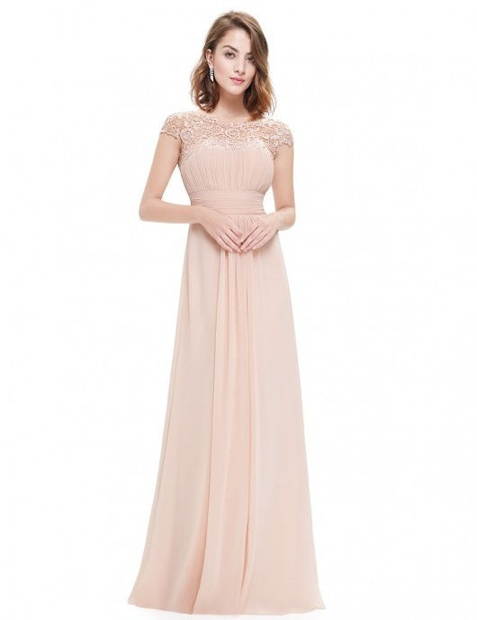 Damen Elegantes Maxikleid mit Spitzenoberteil und fließendem Rock