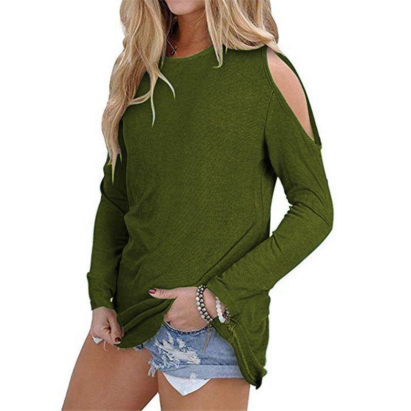Damen Langarmshirt mit ausgeschnittenen Schultern und lässiger Tunika-Silhouette Shop Nory
