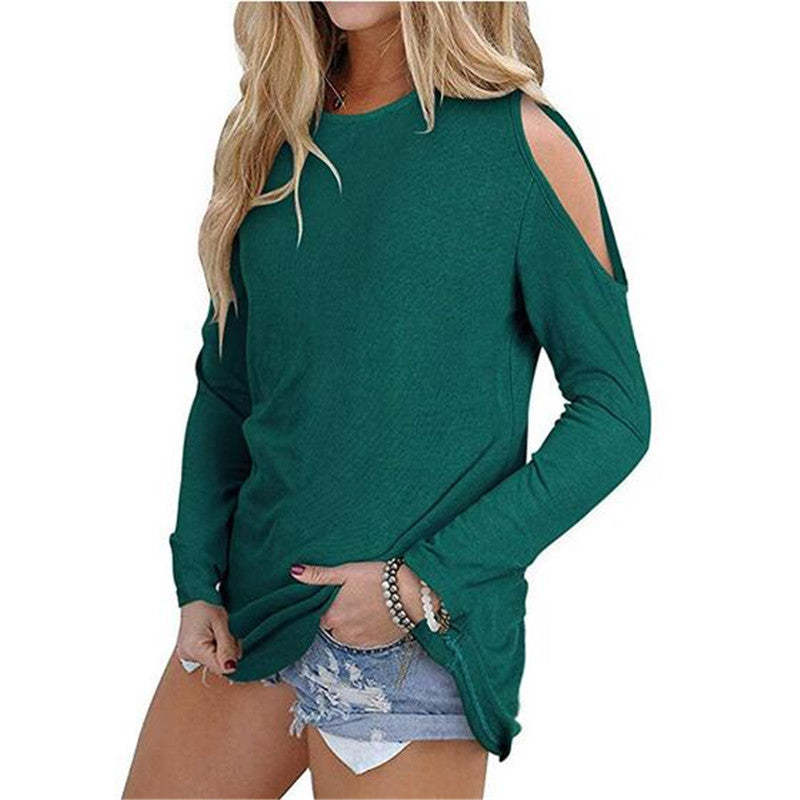 Damen Langarmshirt mit ausgeschnittenen Schultern und lässiger Tunika-Silhouette Shop Nory