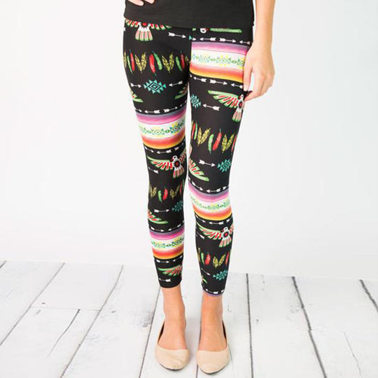 Damen Stretch-Leggings mit Ethno-Print, hohem Bund & elastischem Komfort Shop Nory