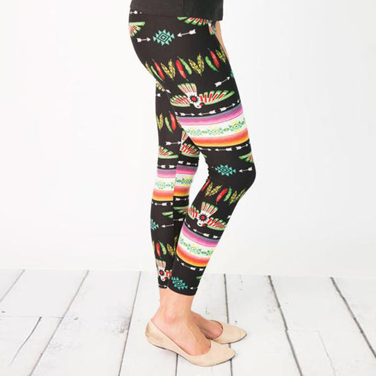 Damen Stretch-Leggings mit Ethno-Print, hohem Bund & elastischem Komfort Shop Nory