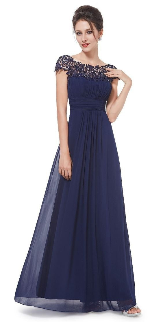 Damen Elegantes Maxikleid mit Spitzenoberteil und fließendem Rock