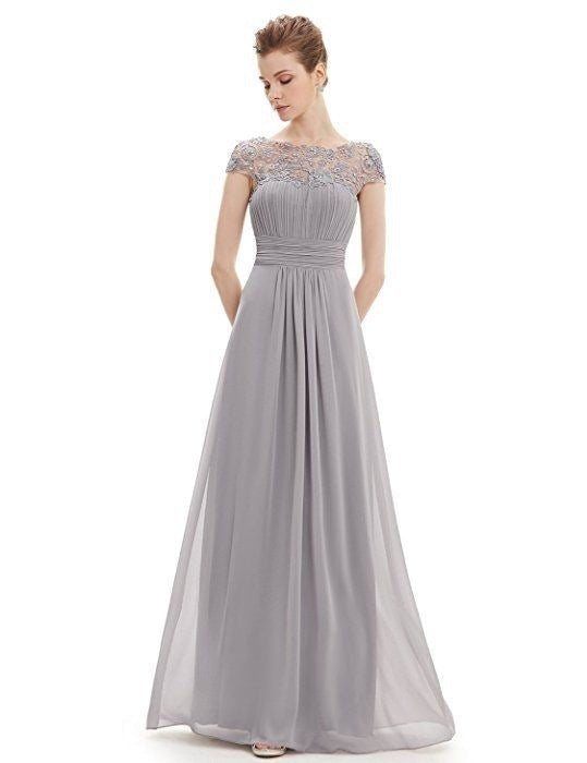 Damen Elegantes Maxikleid mit Spitzenoberteil und fließendem Rock