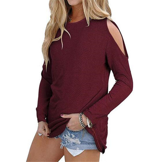 Damen Langarmshirt mit ausgeschnittenen Schultern und lässiger Tunika-Silhouette Shop Nory