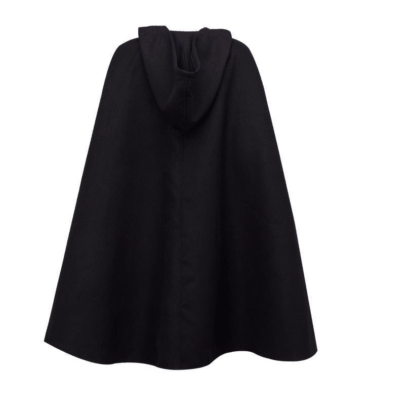 Damen Kapuzen-Umhang aus Fleece mit weitem A‑Linien‑Cape und Frontschlitz Shop Nory