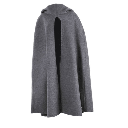 Damen Kapuzen-Umhang aus Fleece mit weitem A‑Linien‑Cape und Frontschlitz Shop Nory