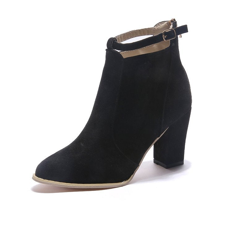Damen Elegante Ankle-Boots mit modischem Riemen und Komfort-Sohle