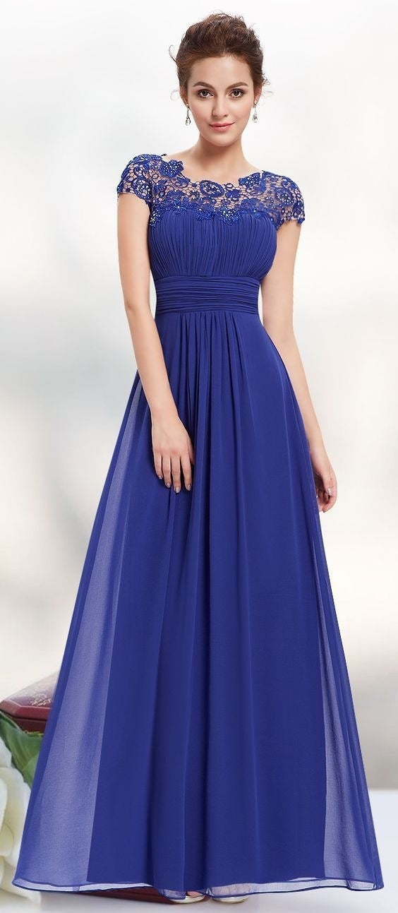Damen Elegantes Maxikleid mit Spitzenoberteil und fließendem Rock
