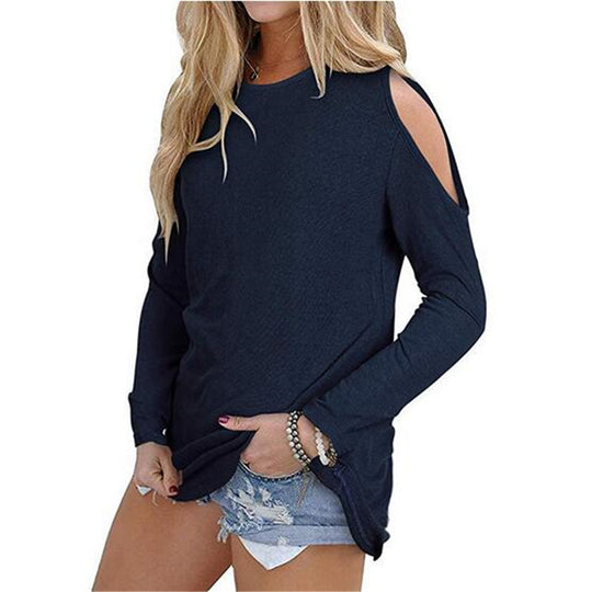 Damen Langarmshirt mit ausgeschnittenen Schultern und lässiger Tunika-Silhouette Shop Nory