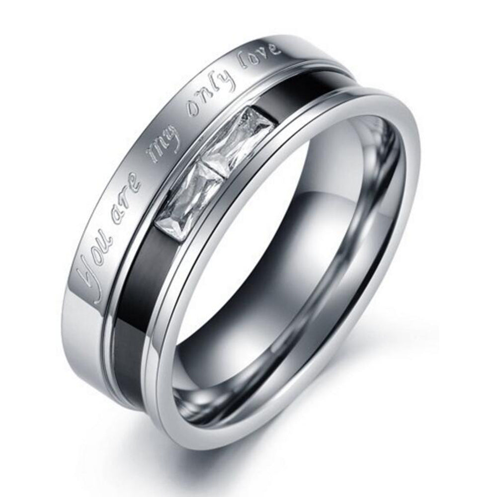 Damen Eleganter Ring mit rosa Zirkonia und Gravur Shop Nory
