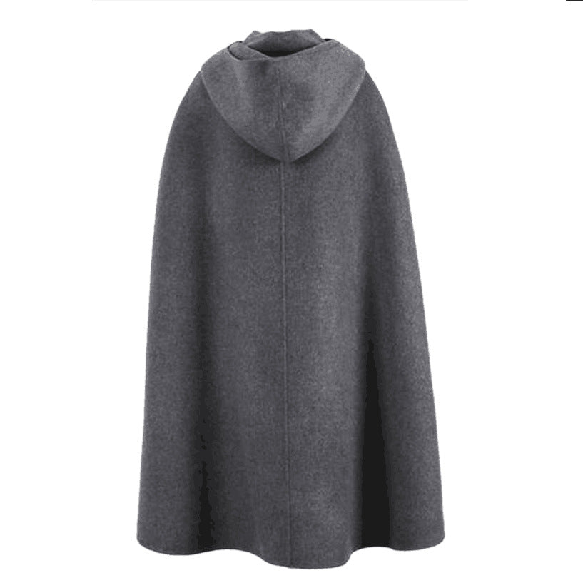 Damen Kapuzen-Umhang aus Fleece mit weitem A‑Linien‑Cape und Frontschlitz Shop Nory