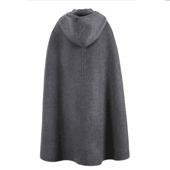 Damen Kapuzen-Umhang aus Fleece mit weitem A‑Linien‑Cape und Frontschlitz Shop Nory