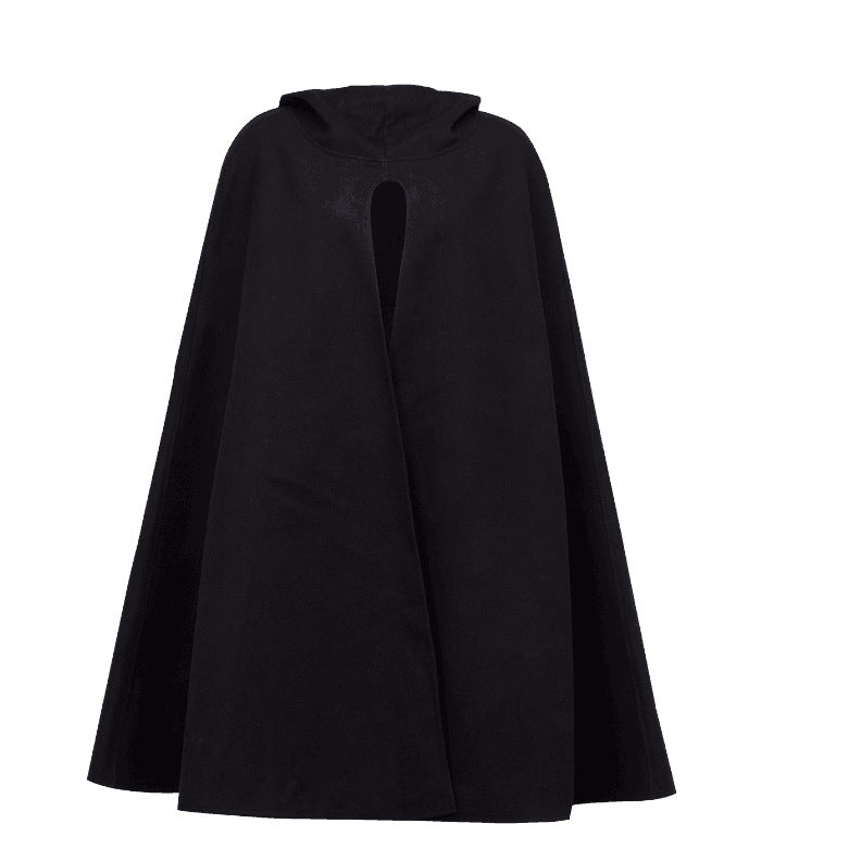 Damen Kapuzen-Umhang aus Fleece mit weitem A‑Linien‑Cape und Frontschlitz Shop Nory