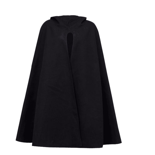 Damen Kapuzen-Umhang aus Fleece mit weitem A‑Linien‑Cape und Frontschlitz Shop Nory