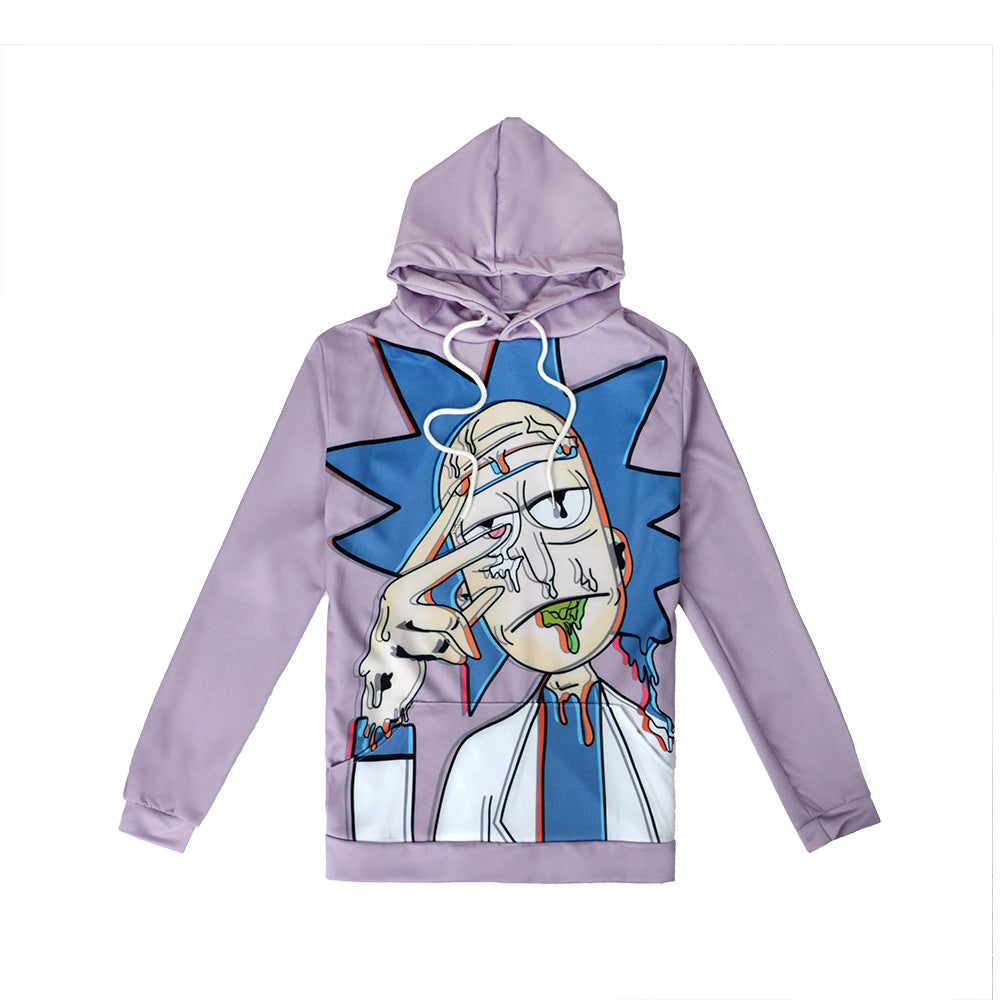 Unisex Kapuzenpullover mit großflächigem Cartoon-Print, tropfender Grafik & Kängurutasche Shop Nory