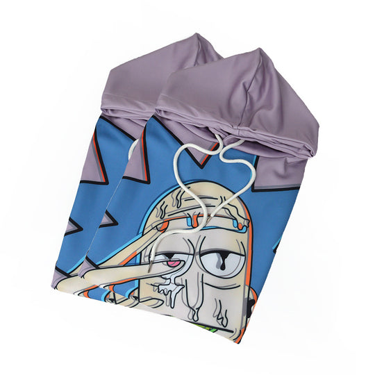 Unisex Kapuzenpullover mit großflächigem Cartoon-Print, tropfender Grafik & Kängurutasche Shop Nory