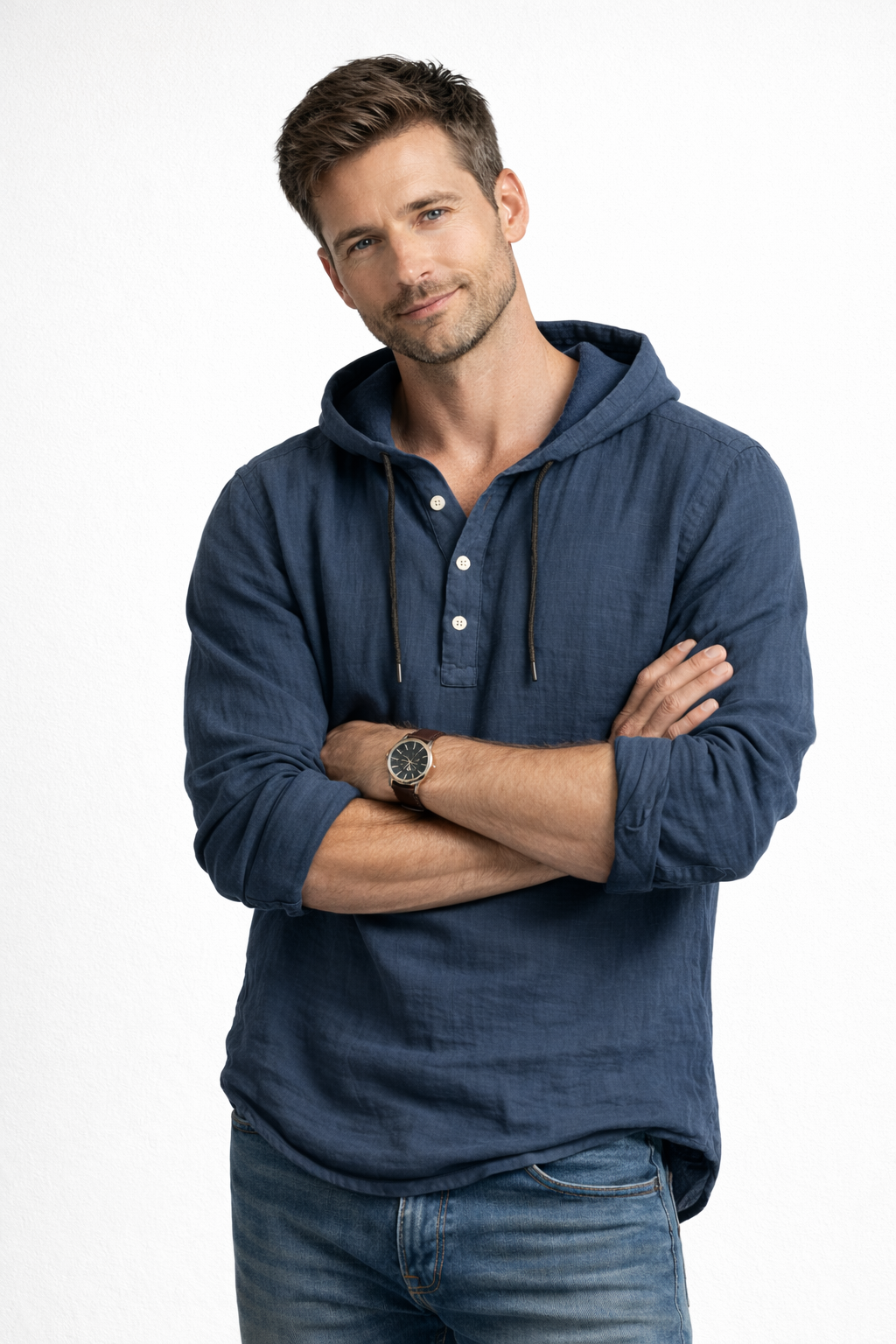 Herren Raffiniertes Leinenhemd