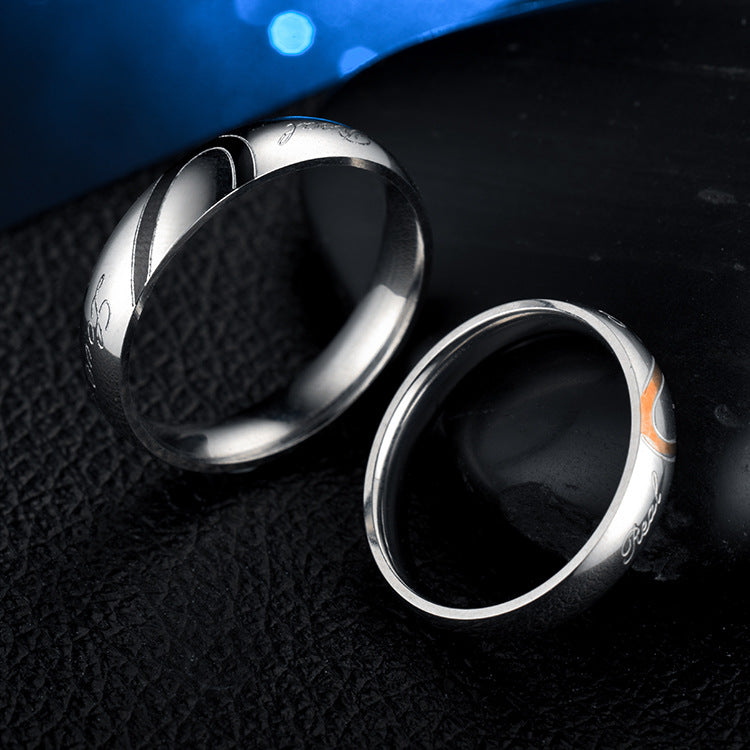 Herren Ring mit elegantem, graviertem Dekor und geschwungenem Roségold-Akzent Shop Nory