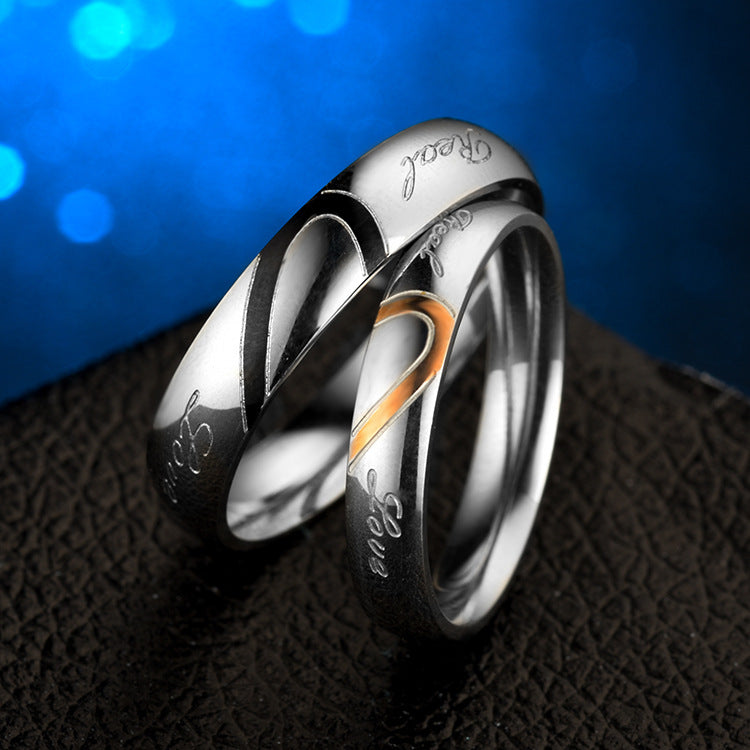Herren Ring mit elegantem, graviertem Dekor und geschwungenem Roségold-Akzent Shop Nory