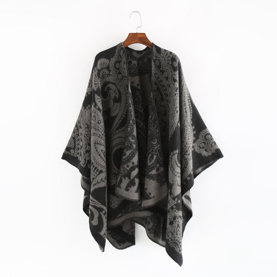 Damen Oversize-Ruana im Paisley-Jacquard mit offener Kimono-Silhouette Shop Nory