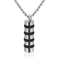 Damen stilvolle Edelstahl-Halskette mit eleganten schwarzen Zirkonia Shop Nory