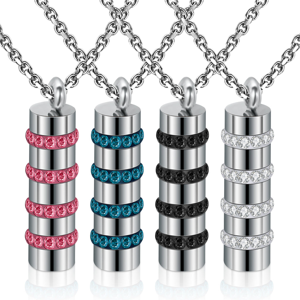 Damen stilvolle Edelstahl-Halskette mit eleganten schwarzen Zirkonia Shop Nory