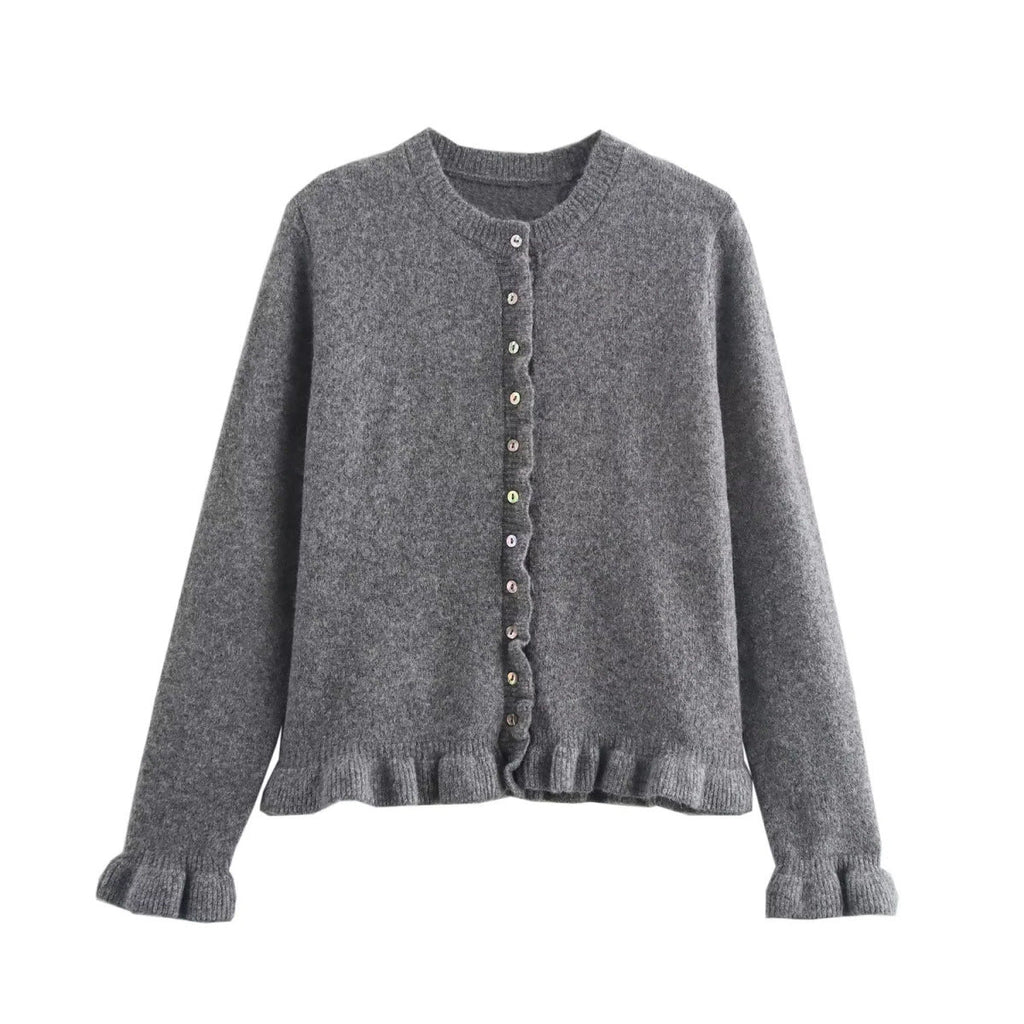 Damen-Cardigan mit Knöpfen, schickes Lagen-Oberteil