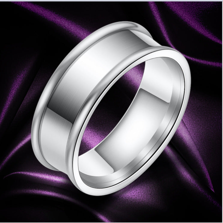 Herren Polierter Edelstahlring mit minimalistischer Struktur Shop Nory