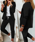 Anzug-Set Moderner Zweiteiler mit Weiter Hose Taillierter Blazerjacke