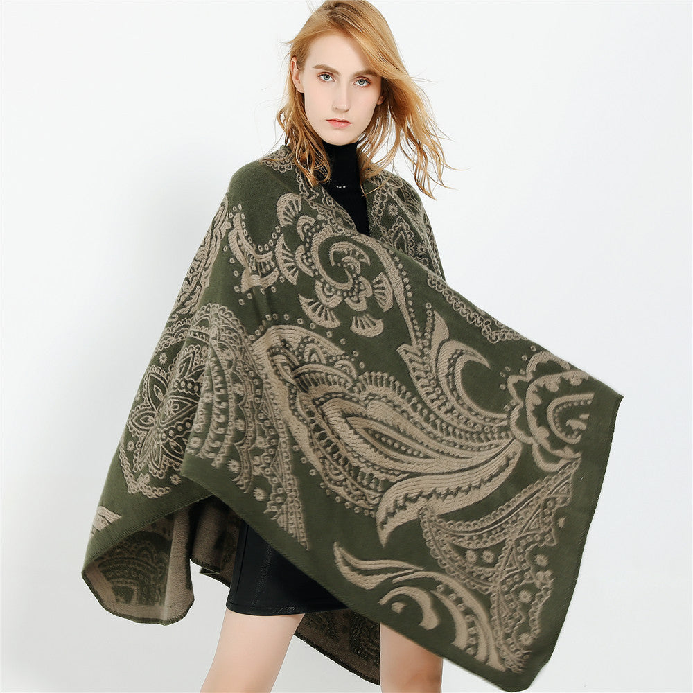 Damen Oversize-Ruana im Paisley-Jacquard mit offener Kimono-Silhouette Shop Nory