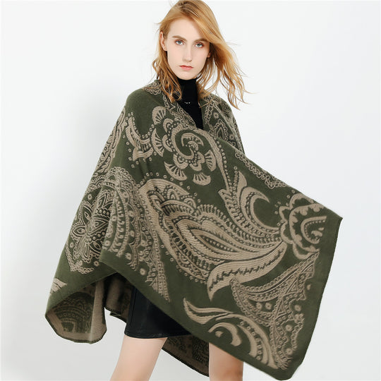 Damen Oversize-Ruana im Paisley-Jacquard mit offener Kimono-Silhouette Shop Nory