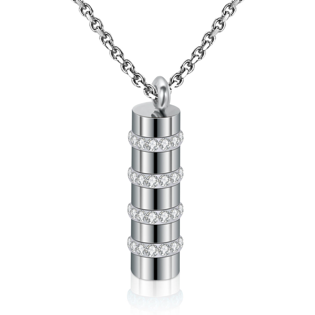 Damen stilvolle Edelstahl-Halskette mit eleganten schwarzen Zirkonia Shop Nory