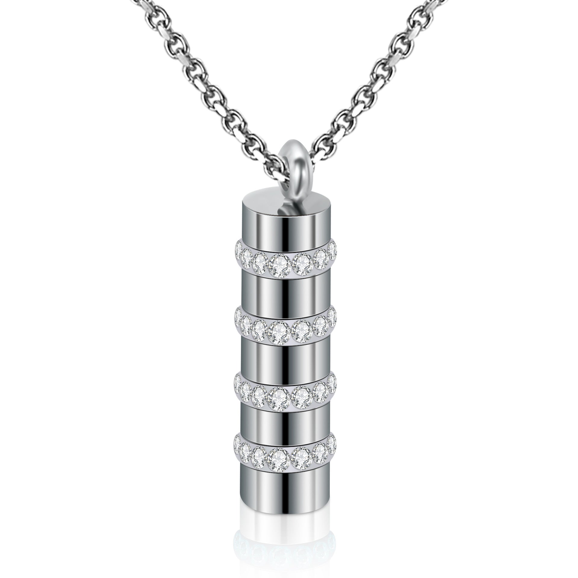 Damen stilvolle Edelstahl-Halskette mit eleganten schwarzen Zirkonia Shop Nory