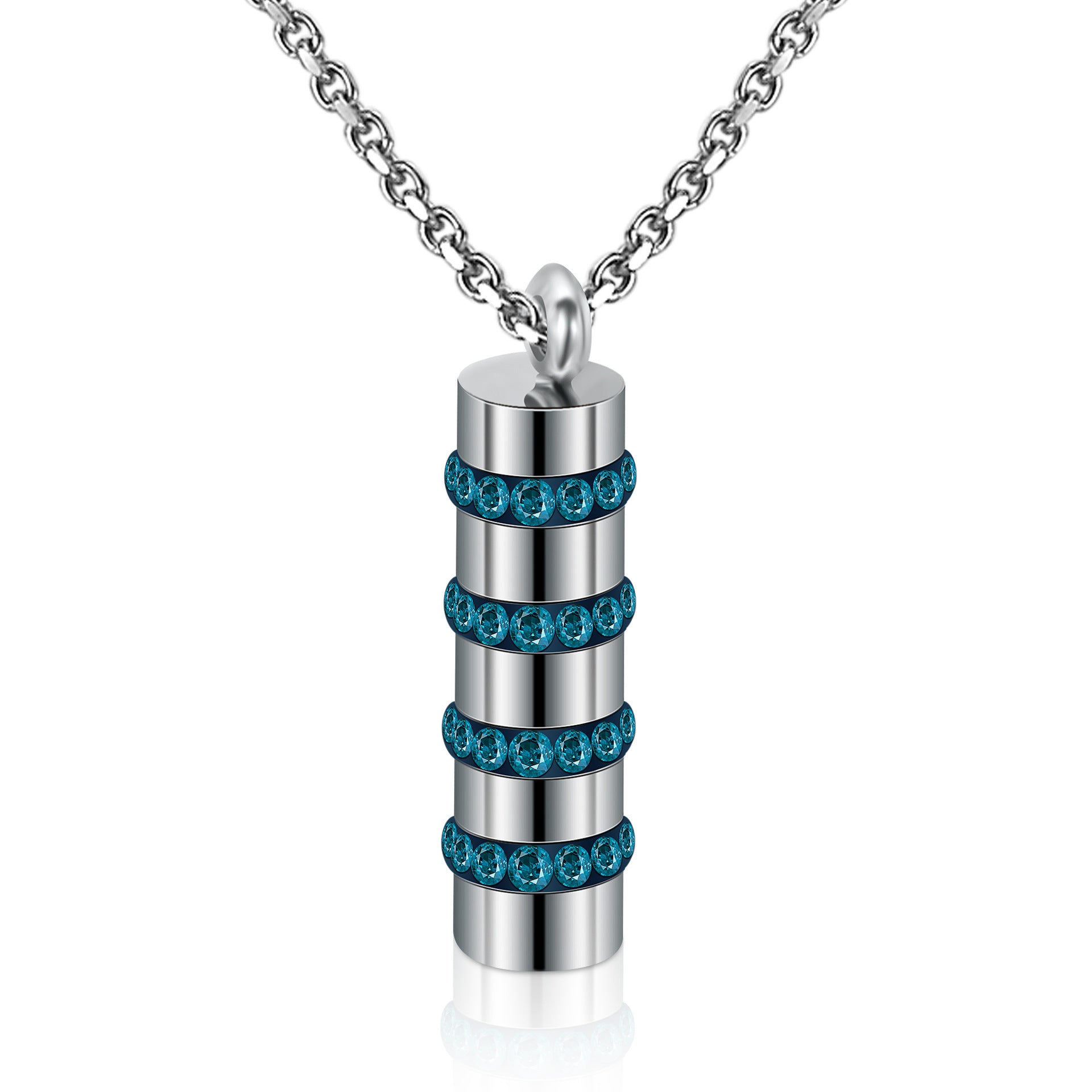 Damen stilvolle Edelstahl-Halskette mit eleganten schwarzen Zirkonia Shop Nory