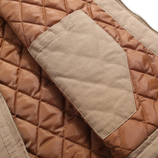 Herren gesteppte Canvas-Utility-Weste mit Stehkragen und Thermoisolierung Shop Nory