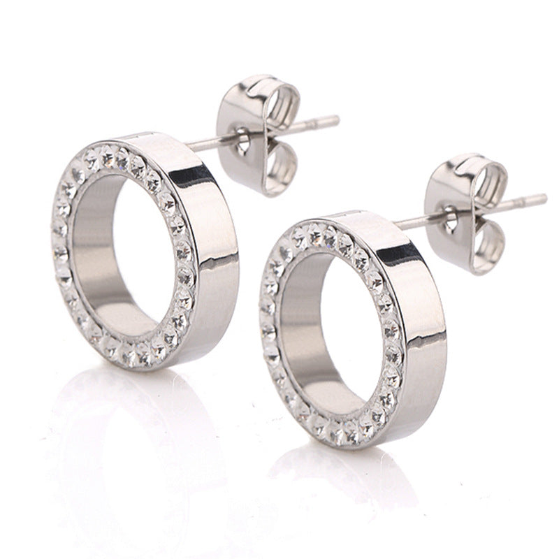 Damen Ohrstecker mit funkelndem Kreisdesign Shop Nory