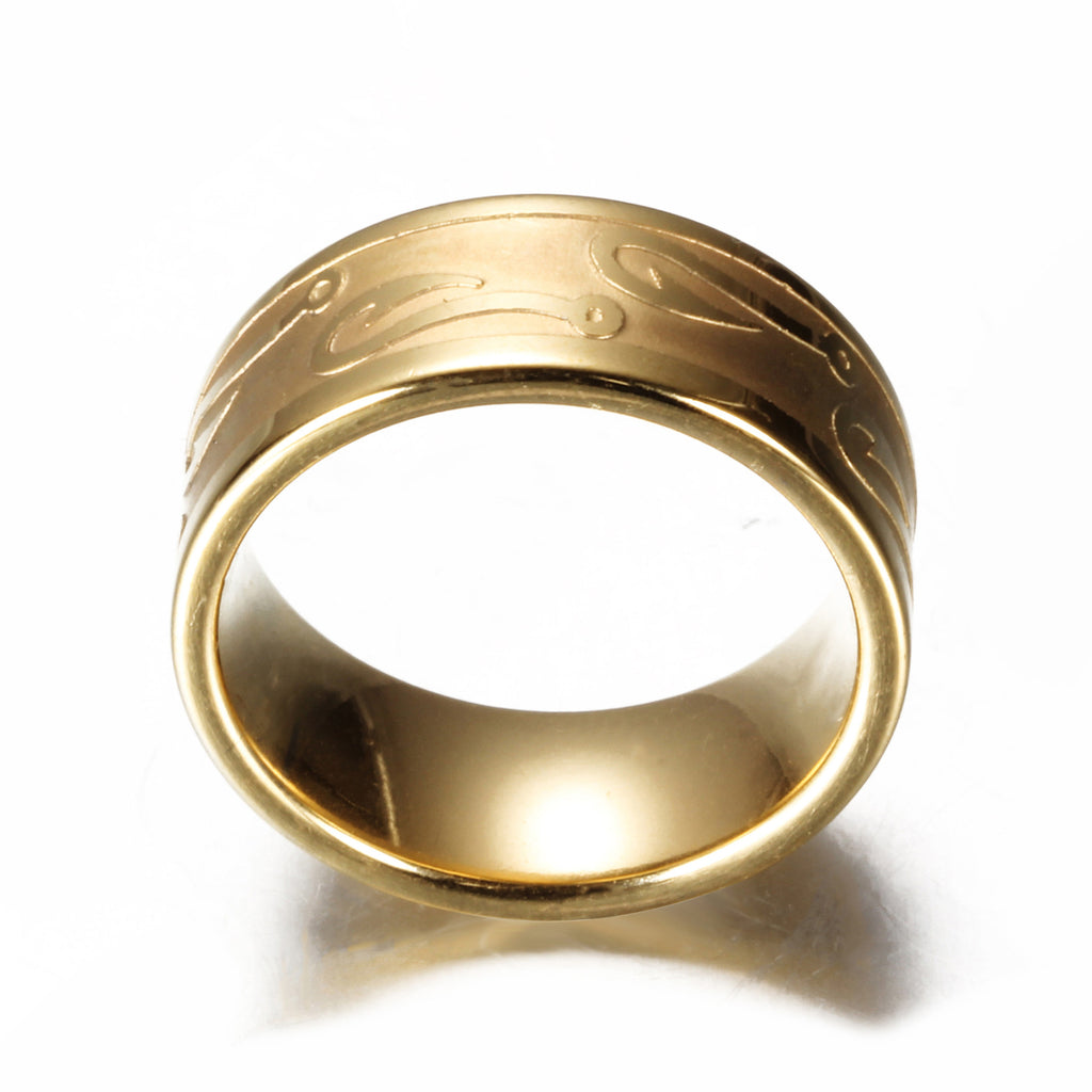 Herren Ring mit modernem, graviertem Design und satinierter Oberfläche Shop Nory