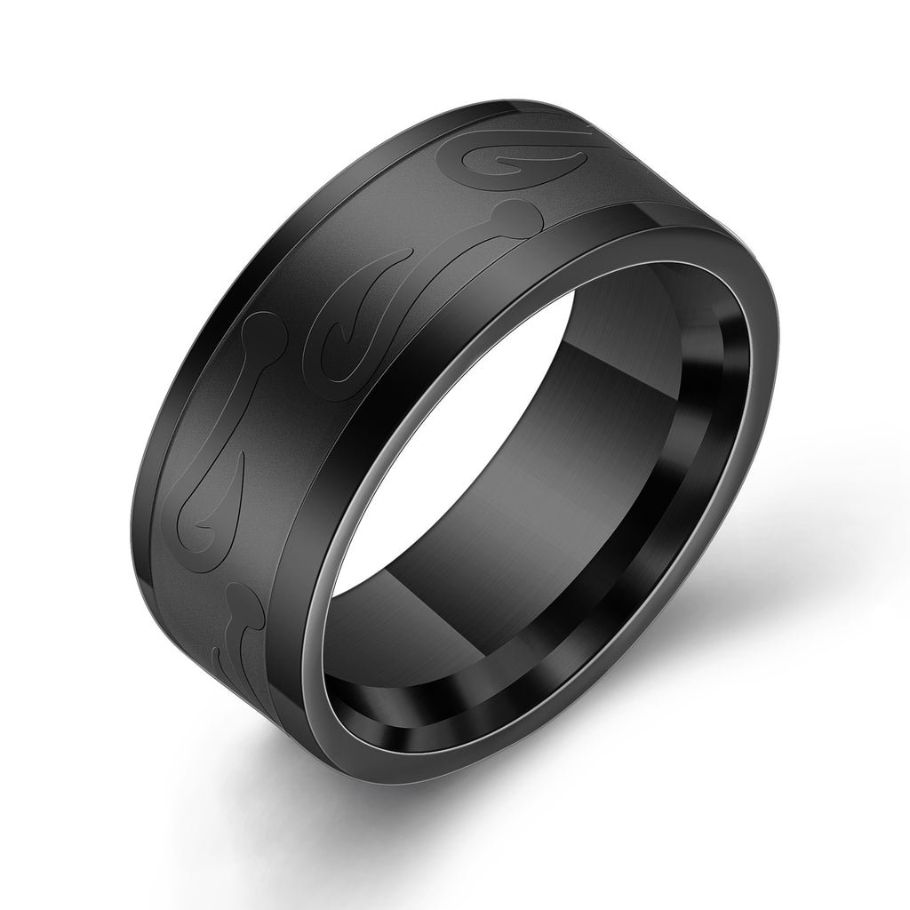 Herren Ring mit modernem, graviertem Design und satinierter Oberfläche Shop Nory