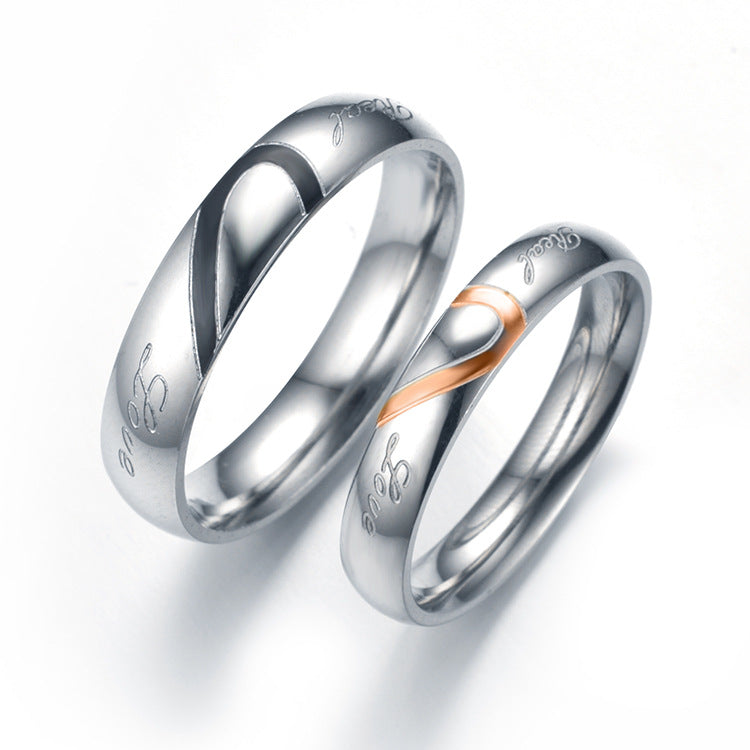 Herren Ring mit elegantem, graviertem Dekor und geschwungenem Roségold-Akzent Shop Nory