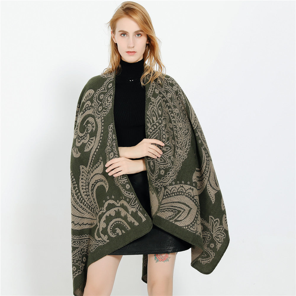 Damen Oversize-Ruana im Paisley-Jacquard mit offener Kimono-Silhouette Shop Nory