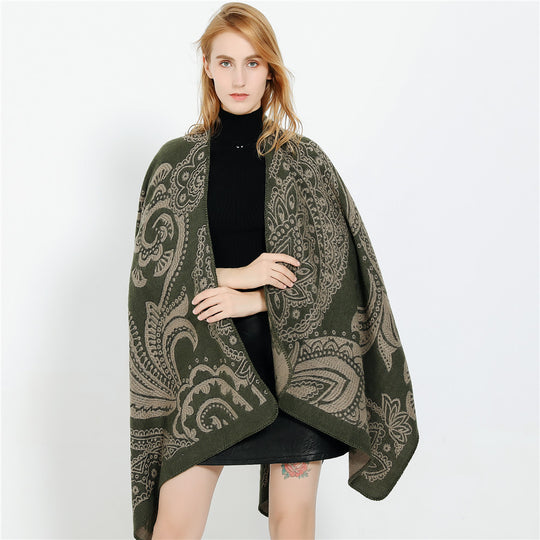 Damen Oversize-Ruana im Paisley-Jacquard mit offener Kimono-Silhouette Shop Nory