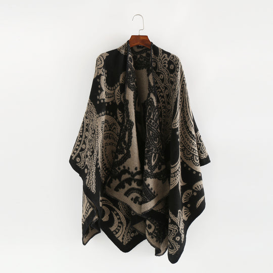 Damen Oversize-Ruana im Paisley-Jacquard mit offener Kimono-Silhouette Shop Nory