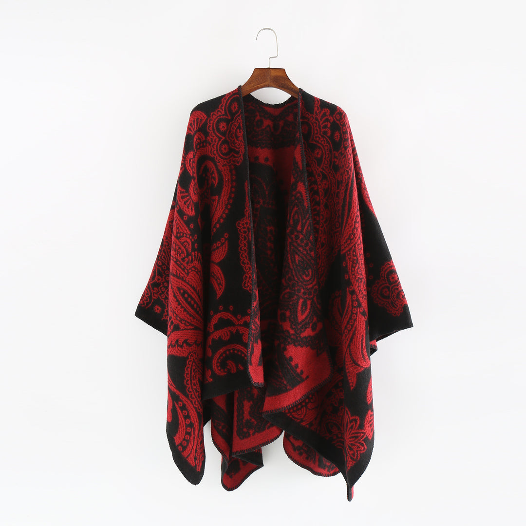 Damen Oversize-Ruana im Paisley-Jacquard mit offener Kimono-Silhouette Shop Nory
