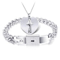 Damen Schmuckset mit herzförmigem Anhänger und Schlüssel-Design Shop Nory