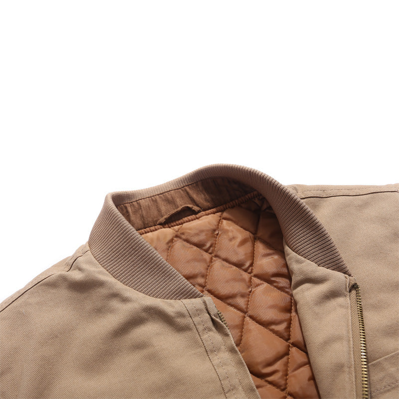 Herren gesteppte Canvas-Utility-Weste mit Stehkragen und Thermoisolierung Shop Nory