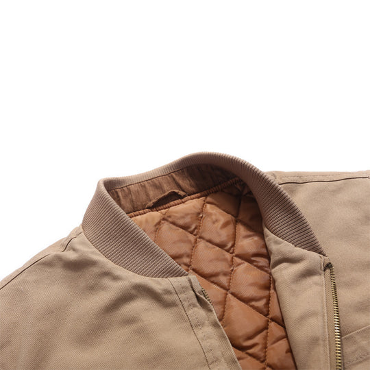 Herren gesteppte Canvas-Utility-Weste mit Stehkragen und Thermoisolierung Shop Nory