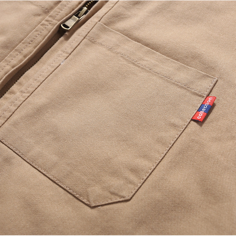 Herren gesteppte Canvas-Utility-Weste mit Stehkragen und Thermoisolierung Shop Nory