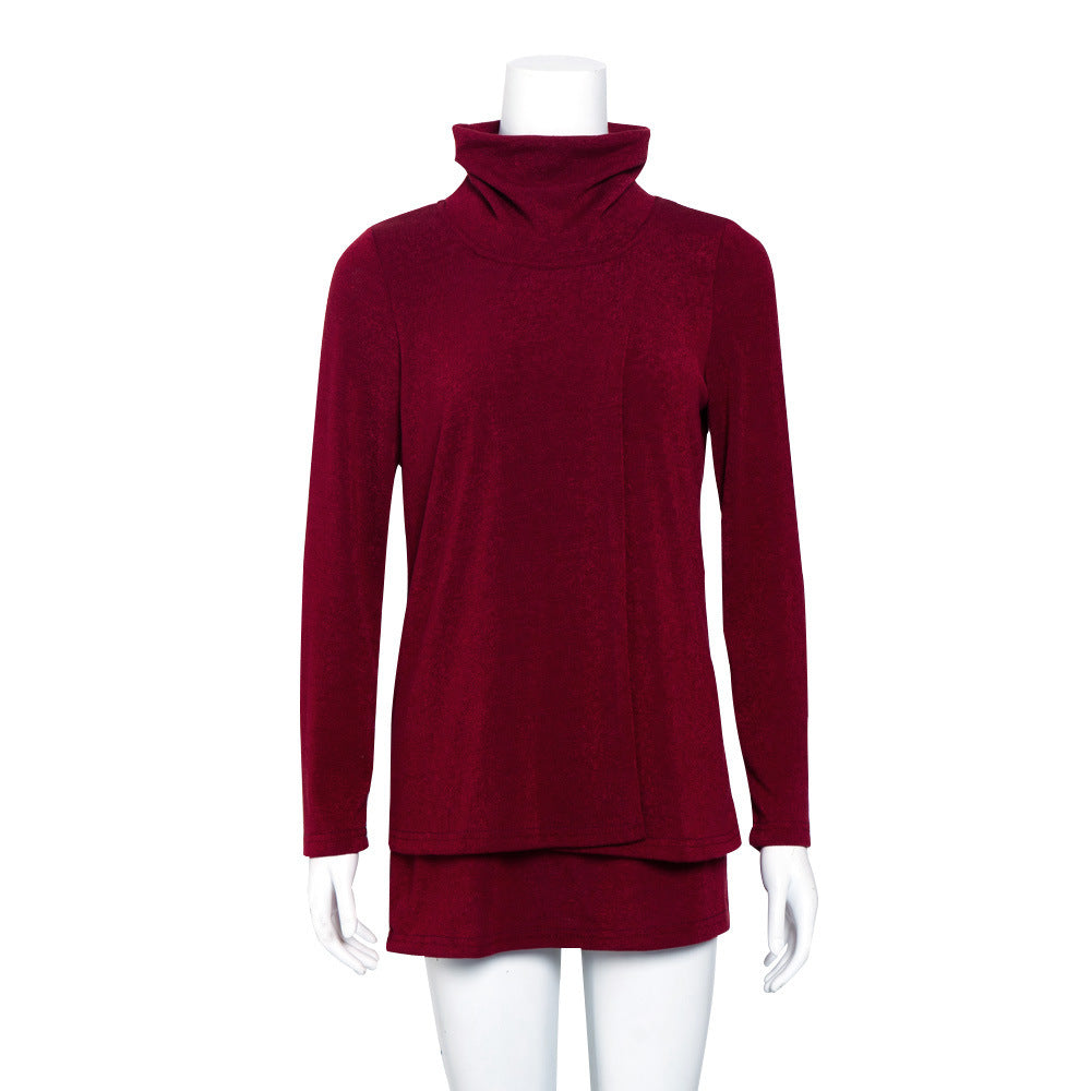 Damen Langer Rollkragen-Layering-Tunika aus weichem Jersey Shop Nory