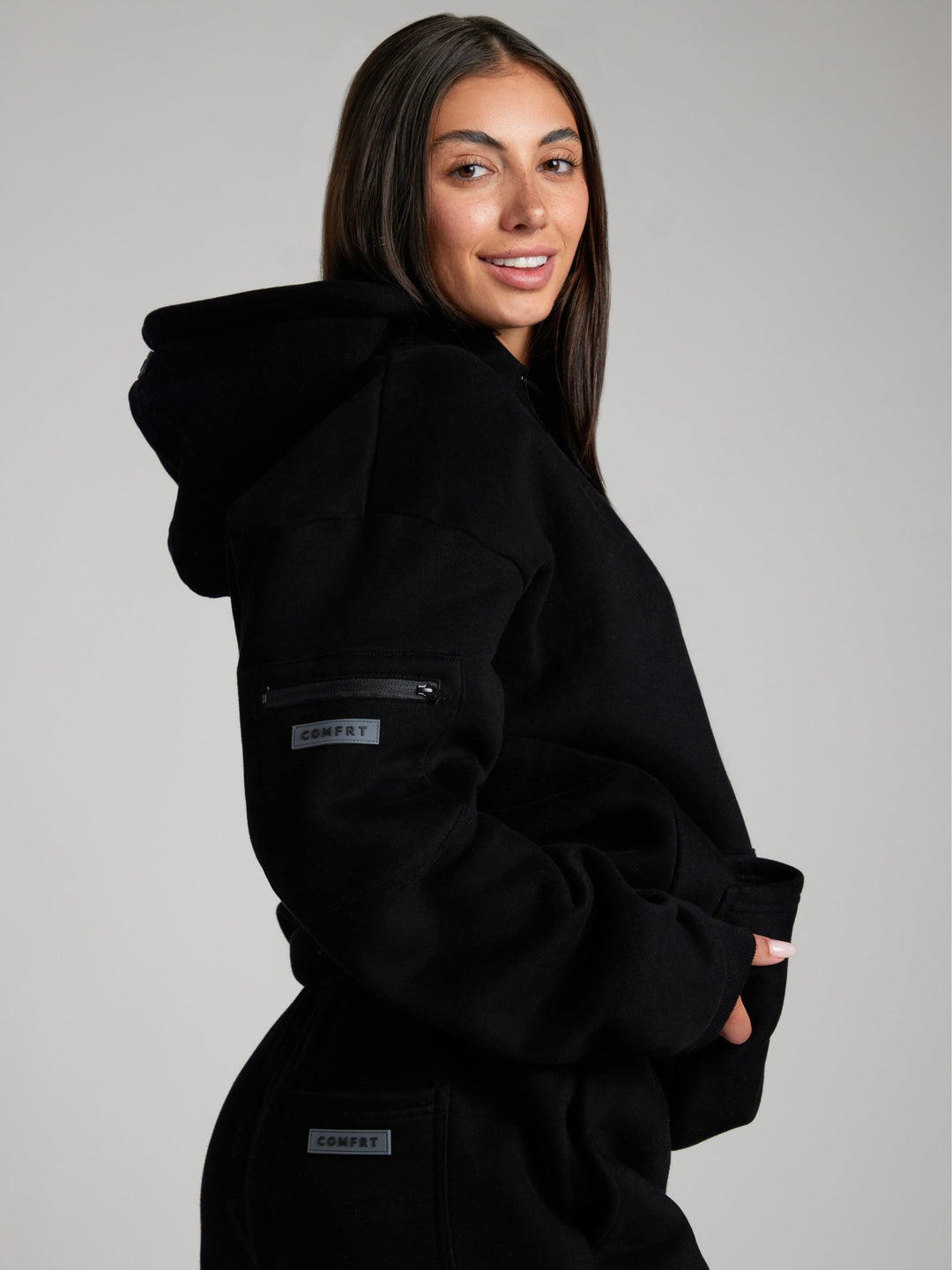 Bequemer Reise-Hoodie mit Flugmodus-Grafik