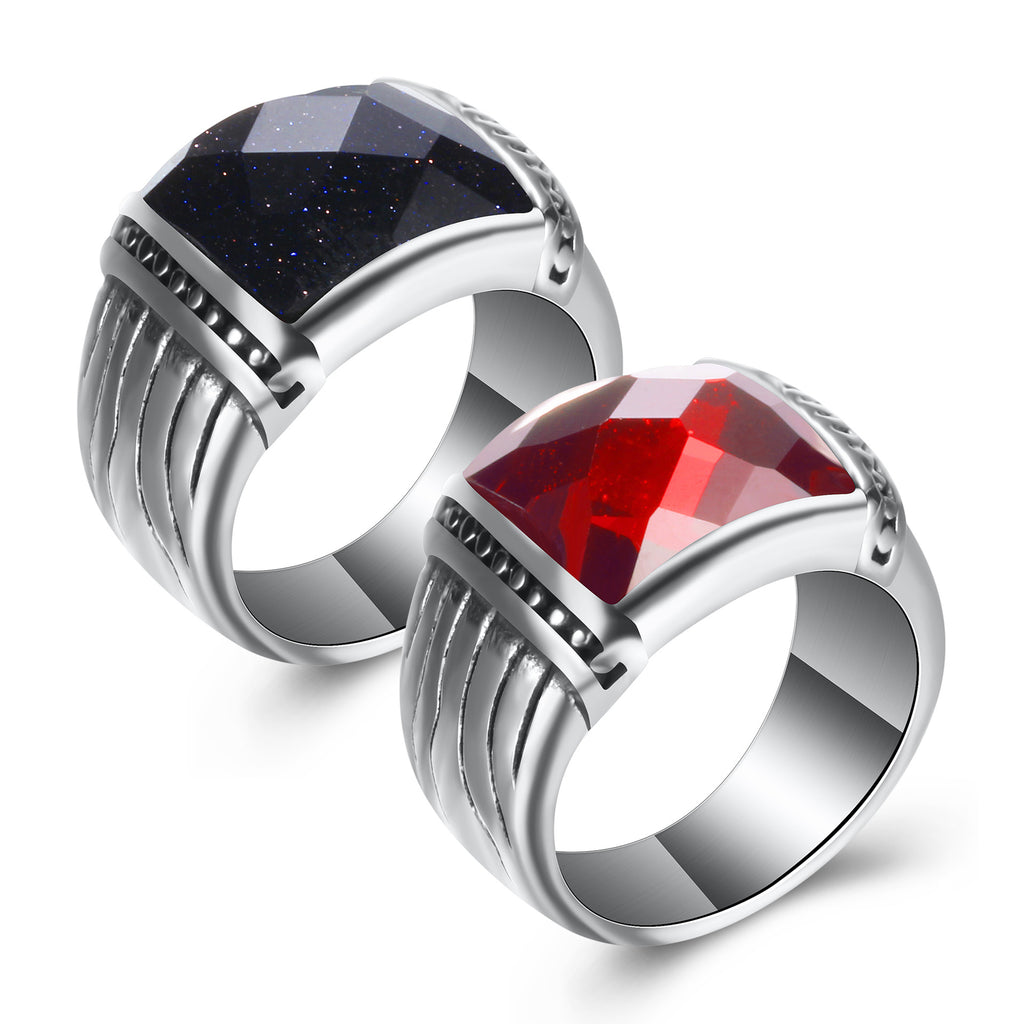 Herren Ring mit facettiertem Onyx-Einsatz und modernem Design Shop Nory